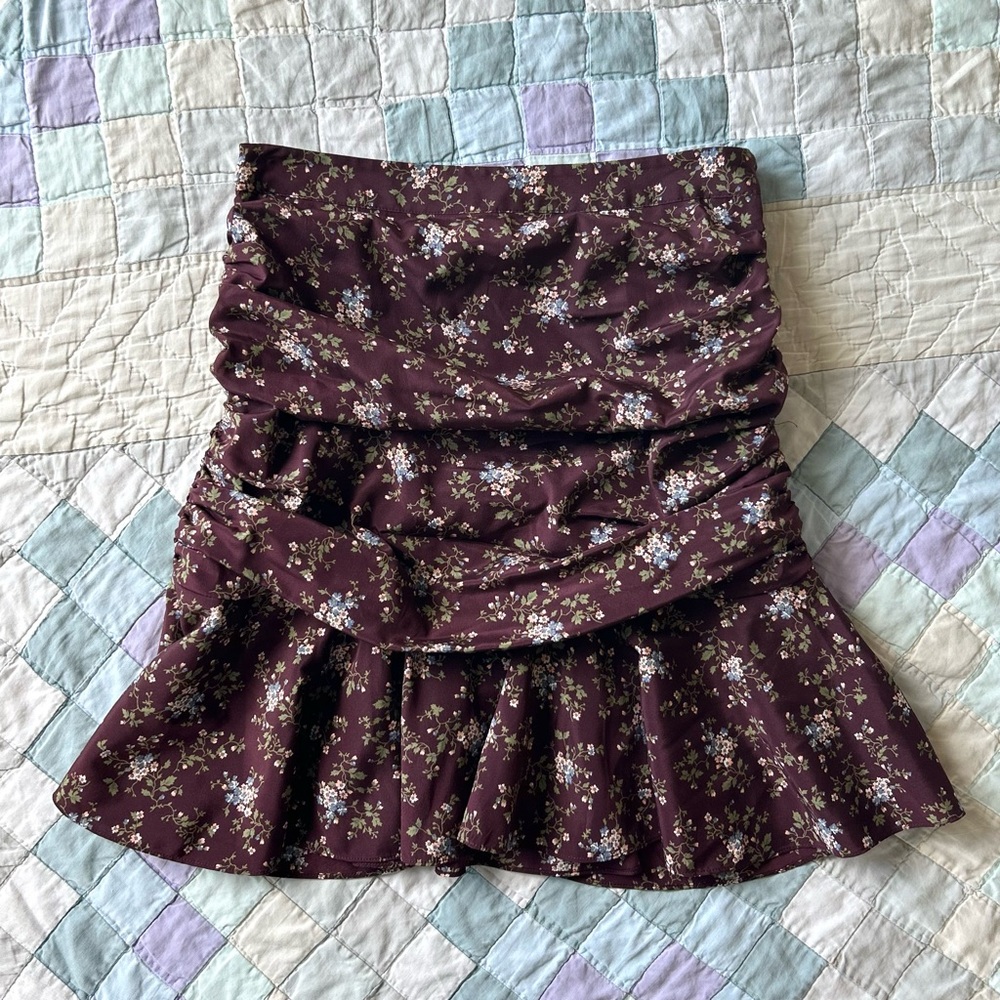 Veronica Beard wine silk skirt